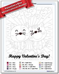 Symbols of valentine's day coloring pages include hearts coloring pages, doves coloring pages, and winged cupid coloring pages. Multiplication Color By Number