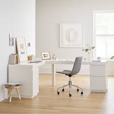 Create a home office with a desk that will suit your work style. Parsons L Shaped Desk 2 File Cabinet Set