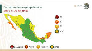 May 07, 2021 · la secretaría de salud dio a conocer el semáforo covid que estará vigente del 10 al 23 de mayo, en el que 14 estados se encuentran en verde y ninguno en rojo. Semaforo Epidemiologico Covid 19 Covid 19