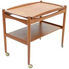 Poul Hundevad Teak Trolley In Teak Wood With Tray Denmark 1960s Teak Wood Wood Cocktail Table Teak