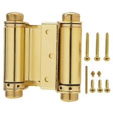 Standard hinge installation screws work well in solid stock and plywood, but these fasteners lose strength in medium density fiberboard (mdf) or particleboard. Everbilt 3 In Bright Brass Double Action Spring Door Hinge 15544 The Home Depot