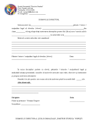 Si iti da iar atunci poti sa nu te duci la scoala pentru ca vei primi absente. Cerere Invoire Elevi