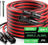 Amazon.com: 30FT 10AWG Solar Panel Extension Cable, Bateria ...