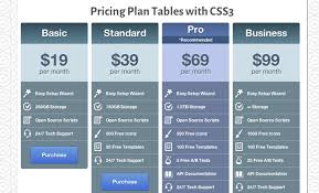 How To Design Custom Pricing Plan Tables With Html5 And Css3 Html5 Templates Web Design Tips Web Development Design