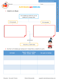 Actividades Que Disfruto 4to Grado Material De Aprendizaje Aprendizaje Actividades Secundaria Actividades