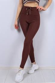 Beli Bagcikli Disko Tayt Kahve Butik Evim Kadin Giyim Taytlar Pantolon Kadin Giyim