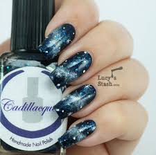 Fire opal cheetah and zebra acrylic nails ! Simple Galaxy Nails Nail Art Over Cadillacquer Echo Lucy S Stash