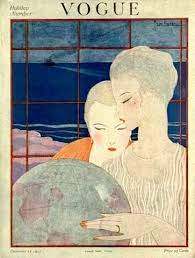 vogue december 1917 by georges lepape アートデコレーション 美しい絵画 絵