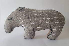 Grey Sleepy Stripey Baby Tapir Etsy Tapir Dinosaur Stuffed Animal Animal Art
