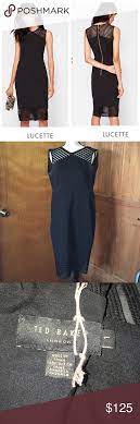Sold Ted Baker Lucette Mesh Black Bodycon Dress Xs Black Bodycon Dress Bodycon Dress Ted Baker
