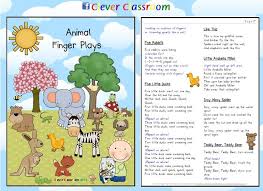 Animal Finger Plays 14 Pages Finger Plays Clever Classroom Craft Activities For Kids