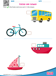 Faster And Slower Math Methods Preschool Worksheets Fast And Slow