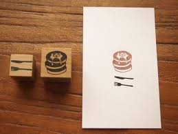 判子 ホットケーキセット フォーク イラスト はんこ 手作り 消しゴムはんこ デザイン