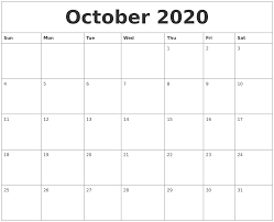 Download october 2020 holidays calendar featuring all festival and observances of the united states, united kingdom, india, australia, canada, south africa, and of. October 2020 Calendar Template Calendar Template Monthly Calendar Template Blank Monthly Calendar Template
