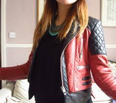 Balenciaga Sienne Fonce Red Black Two Tone Quilted Moto Biker Leather Jacket Jackets Leather Jacket Black And Red