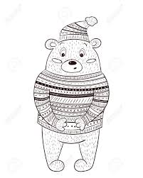Part of this increase has been that once it was started, and adults started doing it, researchers were keen to understand whether it had any therapeutic benefits. Cute Brown Bear In Knitted Sweater And Hat With Ornament Coloring Page Adorable Winter Illustration Royalty Free Cliparts Vectors And Stock Illustration Image 147621559