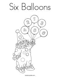 So let's get happy, celebrate with our … Six Balloons Coloring Page Twisty Noodle