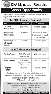 Dha Jobs In Jang Epaper Dated 6th April 2014 Computer Teacher Physics Teacher Math Teacher