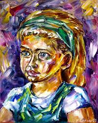 Madchen Mit Grunem Haarband In 2020 Idee Farbe Madchen Gemalde Leinwandkunst