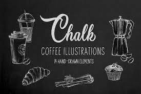 chalk coffee illustrations set chalk art coffee chalk how to draw hands