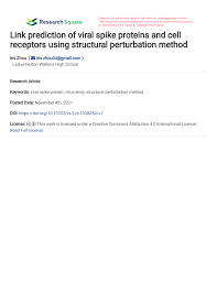 In an investigation of 201 prostate tissue samples from patients with benign prostate hyperplasia that later progressed to prostate cancer and 201 matched . Pdf Link Prediction Of Viral Spike Proteins And Cell Receptors Using Structural Perturbation Method