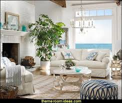 Nautical Livingroom Decorating Ideas Coastal Seaside With Beach Themed Decor Beach Theme Living Room Living Room Decor Decor
