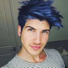 Blue hair does not naturally occur in human hair pigmentation, although the hair of some animals (such as dog coats) is described as blue. 8 Guys With Blue Hair Ideas Blue Hair Hair Mens Hairstyles