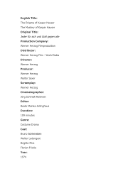 To view the full article, please click here. Pdf Synopsis And Review Of Werner Herzog S The Engima Of Kasper Hauser 1974