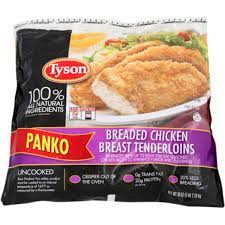 Calories, carbs, fat, protein, fiber, cholesterol, and more for panko, breaded chicken breast tenderloins (tyson). Tyson Foods Panko Breaded Chicken Tenders 5 Lbs From Costco In Houston Tx Burpy Com