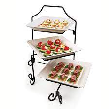 Circle Glass Marlton 3 Tier Serving Set In Cream White Beyond The Rack Tiered Serving Platters Serving Platters Ceramic Tasting Set