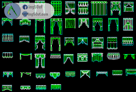 مجموعة بلوكات ستائر اوتوكاد Dwg