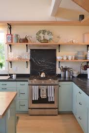 Salamander Cabinets With Farmhouse Kitchen Also Black Cabinet Hardware Black Shelf Brackets Colored Low Trendy Farmhouse Kitchen Teal Cabinets Kitchen Cabinets