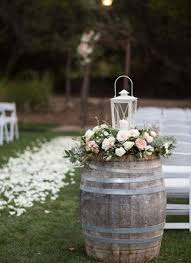 Outdoor Wedding Decoration Ideas With Wine Barrel And Lanterns Wine Barrel Wedding Outdoor Wedding Decorations Lantern Wedding Ceremony