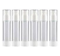 1.7 oz 50ml Clear Airless Cosmetic Cream Pump Bottle Travel Size Dispenser  Refillable Containers/Foundation Travel Pump Bottle for Shampoo (Pack of 6)