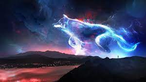 Fantasy Animals Wolf Landscape Night Spirit 1080p Wallpaper Hdwallpaper Desktop Papel De Parede De Animais Papel De Parede De Arte Obras De Arte