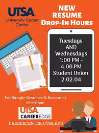 We Have New Drop In Hours For Resume And Cover Letter Review Come By The Career Center Tuesdays Wednesdays Only For A Quick 15 College Advice Resume Student