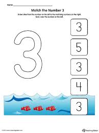 match the number printable worksheet 3 color myteachingstation com