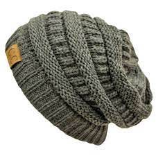 Charcoal Grey Thick Slouchy Knit Oversized Beanie Knit Slouchy Hats Knitted Hats Knitting
