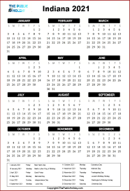 This page contains a national calendar of all 2021 public holidays. Indiana Holidays 2021 Public Federal