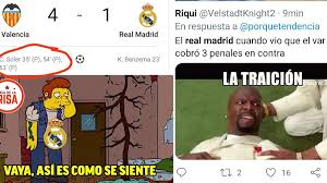 En el vídeo te diré donde ver el partido en vivo así como los horarios para países como. Atacan Sin Piedad Los Mejores Memes Del 4 1 Que El Real Madrid Sufrio Ante Valencia Noticias De El Salvador