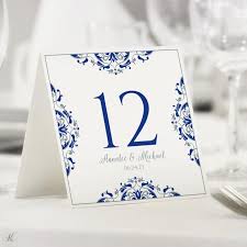 Wedding Table Number Template Natalia Royal Blue Silver Tent Wedding Table Numbers Template Wedding Planning Schedule Wedding Planning On A Budget