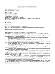 Memoriu De Activitate