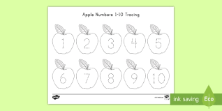 These printable pages are geared specifically towards preschool age kids. Apple Numbers 1 10 Tracing Activity Easy Download