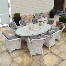 Square silicone dining chair leg protector cap pad table feet wood floor protect. Henley 8 Chair Oval Dining Pebble Outsidge Edge Garden Furniture