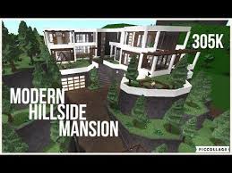 Can you water the plants using the hose? Bloxburg Modern Hillside Mansion Speed Build 305k Inspiration Build Youtube Bloxburg Exterior Hillside Mansion Two Story House Design