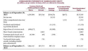 Solved The Table Below Is An Excerpt From Apple Inc S St Chegg Com