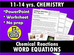 Chemical Reactions Word Equations Equations Chemical Reactions Words