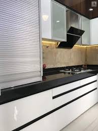 Acrylic Kitchen With G Section Aluminium Profile Handle In 2020 Kitchen Modular Aluminium