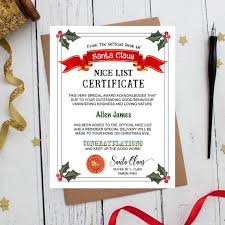 This Nice List Christmas Certificate Is The Perfect Way To Congratulate Your Child For Good Behavi Nice List Certificate Nice Certificate Santa Claus Nice List