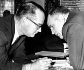 Florida Memory • Senator Luther Tucker talking with Director of  Conservation Randolph Hodges